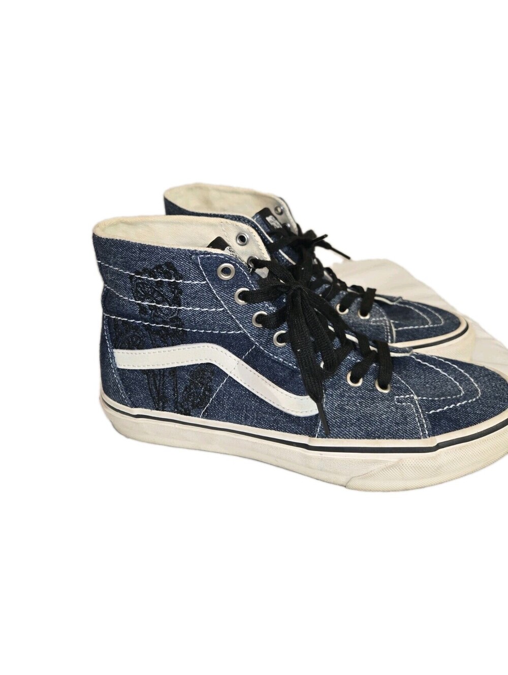vans off the wall high tops Sk8-hi Men's 7.5 Women's 9 Tapered Denim 721355